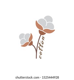 Cotton logo icon flat design