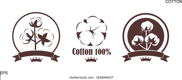 Cotton logo. Isolated cotton logo on white background