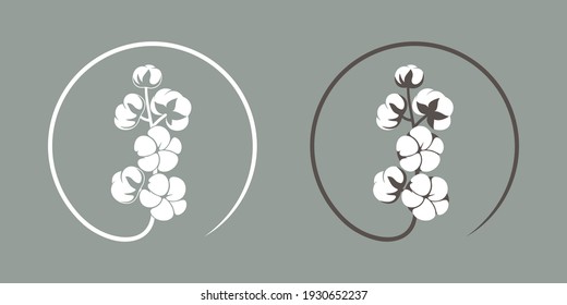 Cotton logo. Isolated cotton on white background