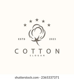 Plantilla de ilustración simple de diseño minimalista con logotipo de algodón