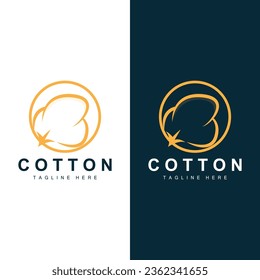 Símbolo de la plantilla de vectores de diseño de planta de logotipo de algodón