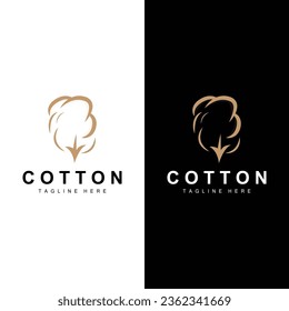 Símbolo de la plantilla de vectores de diseño de planta de logotipo de algodón
