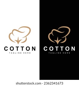 Símbolo de la plantilla de vectores de diseño de planta de logotipo de algodón