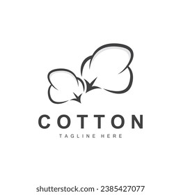 Símbolo de la plantilla de vectores de diseño de planta de logotipo de algodón