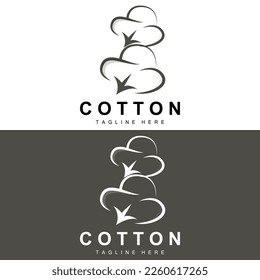 Cotton Logo, Soft Cotton Flower Design Vector Natural Organic Plants Apparel Materials And Beauty Textiles