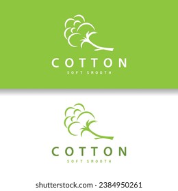 Cotton Logo, Soft and Smooth Cotton Plant Design for Business Brands with Simple Lines And Stem