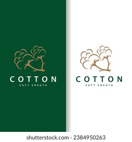 Cotton Logo, Soft and Smooth Cotton Plant Design for Business Brands with Simple Lines And Stem