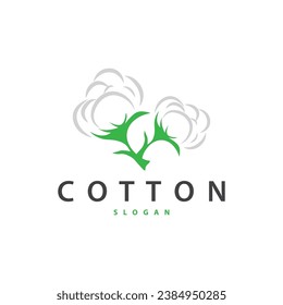 Cotton Logo, Soft and Smooth Cotton Plant Design for Business Brands with Simple Lines And Stem