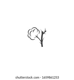 Naturaleza del símbolo vectorial de la plantilla de logotipo de algodón