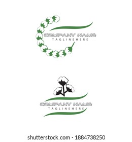 Cotton Logo Template vector symbol nature