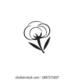 Naturaleza del símbolo vectorial de la plantilla de logotipo de algodón