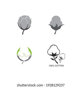 Naturaleza del símbolo vectorial de la plantilla de logotipo de algodón