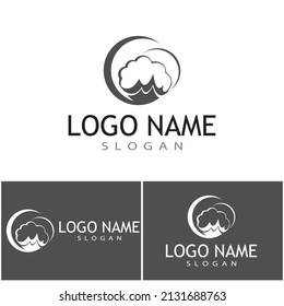 Naturaleza del símbolo vectorial de la plantilla de logotipo de algodón