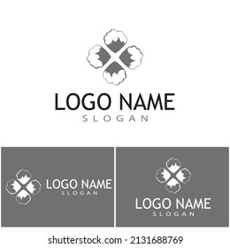 Naturaleza del símbolo vectorial de la plantilla de logotipo de algodón