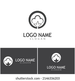 Naturaleza del símbolo vectorial de la plantilla de logotipo de algodón