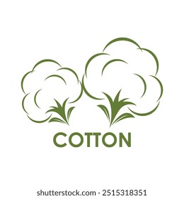 Logotipo de algodón Plantilla Vector símbolo naturaleza