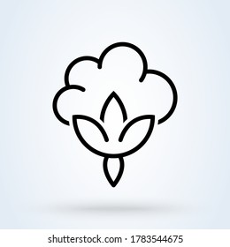 cotton logo. vector Simple modern icon design illustration.
