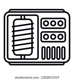 Cotton machine icon outline vector. Textile sewing. Fabric wool