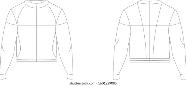 COTTON MAN'S KNIT SWEATER TECHNICAL DRAWING