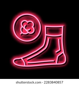 cotton material sock neon light sign vector. cotton material sock illustration