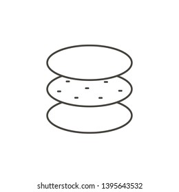 Cotton napkins, cotton pads icon - Vector. Simple element illustration natural concept. Cotton napkins, cotton sponge icon - Vector. Organic concept vector illustration. on white background