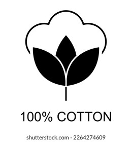 Cotton organic icon, clothing symbol natural symbol, web graphic vector illustration .