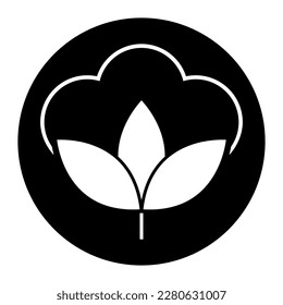 Cotton organic icon, clothing symbol natural symbol, web graphic vector illustration .