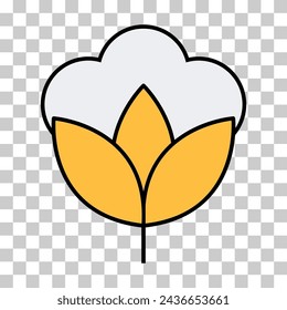 Cotton organic icon, clothing symbol natural symbol, web graphic vector illustration .
