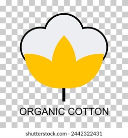 Cotton organic icon, clothing symbol natural symbol, web graphic vector illustration .