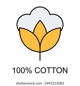 Cotton organic icon, clothing symbol natural symbol, web graphic vector illustration .