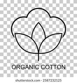 Cotton organic icon, clothing symbol natural symbol, web graphic vector illustration .