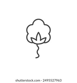 Cotton outlined icon isolated on white background