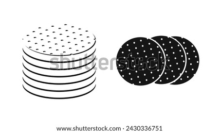 Cotton pad emblem, black isolated silhouette