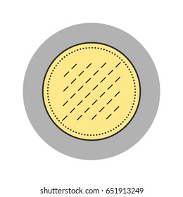 Cotton pad. Flat icon of hygiene products. Object for design