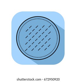 Cotton pad. Flat icon of hygiene products. Object for design
