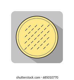 Cotton pad. Flat icon of hygiene products. Object for design