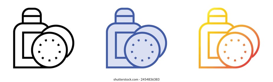 cotton pad icon. Linear, Blue Fill and Gradient Style Design Isolated On White Background