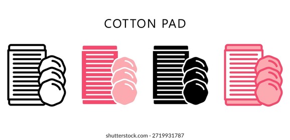 Almohadilla de algodón Multi Style Icon. Mini Ilustración Relacionada Con El Cuidado Personal. Uso Para El Concepto Moderno, Ui, Web Ux Y Desarrollo De App.