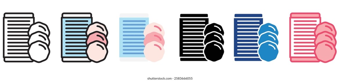 Cotton Pad multi-style color icon, mini or small illustration, use for UI, UX, app and web development, digital or print. for health, beauty, personal care, body treatment.