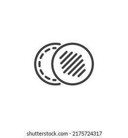 Cotton pads line icon. linear style sign for mobile concept and web design. Round Cotton Pads outline vector icon. Symbol, logo illustration. Vector graphics