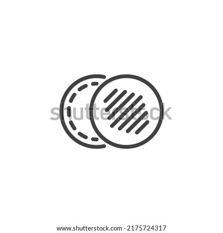Cotton pads line icon. linear style sign for mobile concept and web design. Round Cotton Pads outline vector icon. Symbol, logo illustration. Vector graphics