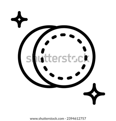 Cotton pads line icon. Round Cotton Pads outline vector icon. Cotton sponges icon. Makeup, hygiene products vector illustration. Isolated contour of business on white background