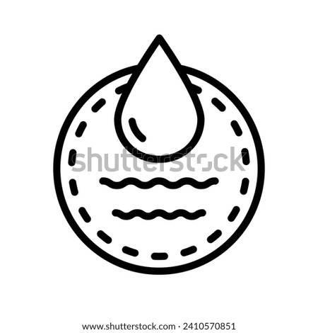 Cotton pads line icon. Simple style sign for mobile concept and web design. Round Cotton Pads with drop, outline vector icon. Symbol, logo illustration. Vector graphics.