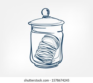 cotton pads line vector clip art isolated cosmetics
