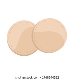 Cotton pads or makeup sponges. Hygiene of the skin, face and hands. Items for manicure, medicine. Vector flat illustration