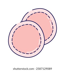 Cotton Pads. Round, soft pads used for skincare or makeup removal.