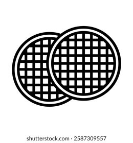 Cotton Pads Vector Line Icon Design