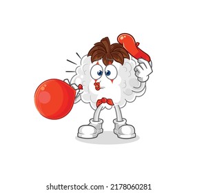 the cotton pantomime blowing balloon. cartoon mascot vector