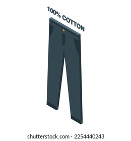 Cotton pants icon isometric vector. Clothing material. Natural fabric