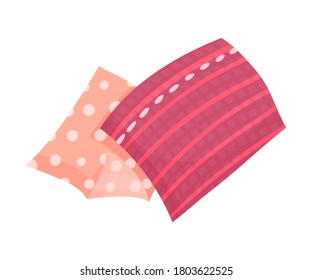 Cotton Patch and Cloth as Sewing Accessory Vector Illustration